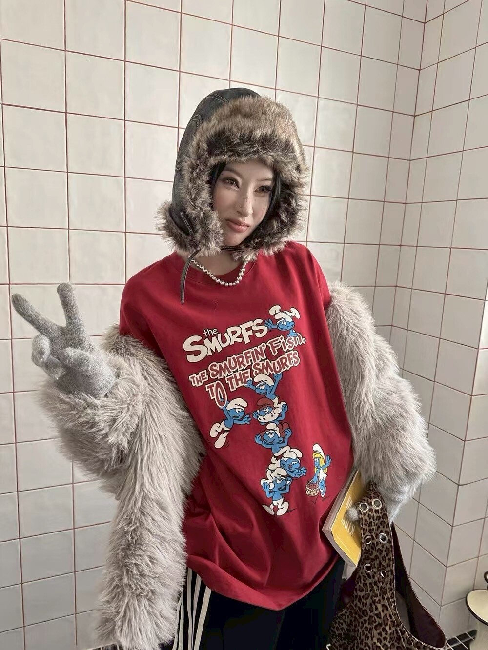 7003-藍色小精靈印花棉T