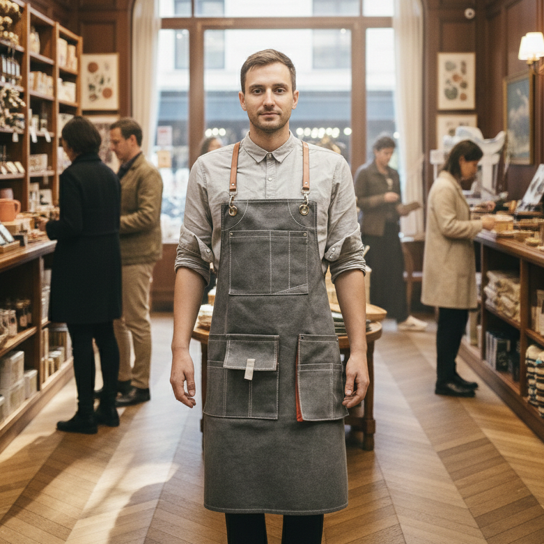 多口袋營業用帆布圍裙