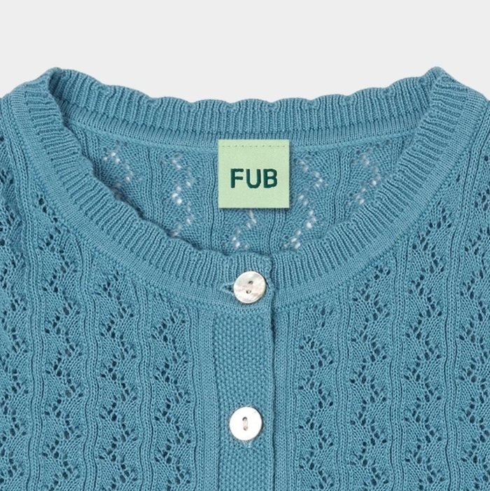 FUB 鏤空荷葉邊無袖針織上衣 Pointelle Top - sea