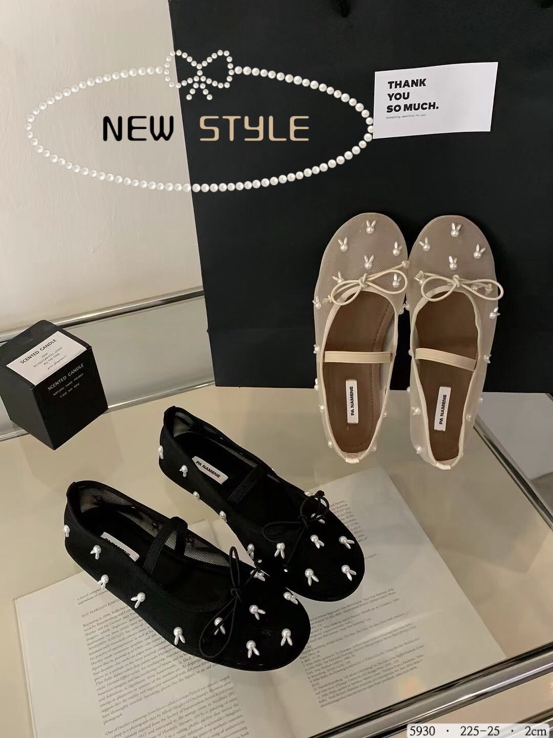 5930-韓國柔霧網紗珍珠兔娃娃鞋