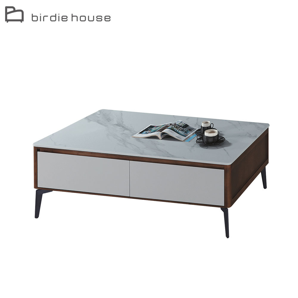 柏蒂家居-馬戈工業風4.3尺四抽岩板大茶几