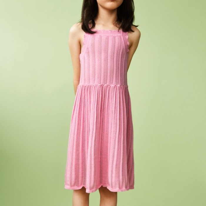 FUB 鏤空褶襉吊帶洋裝 Summer Dress - candy