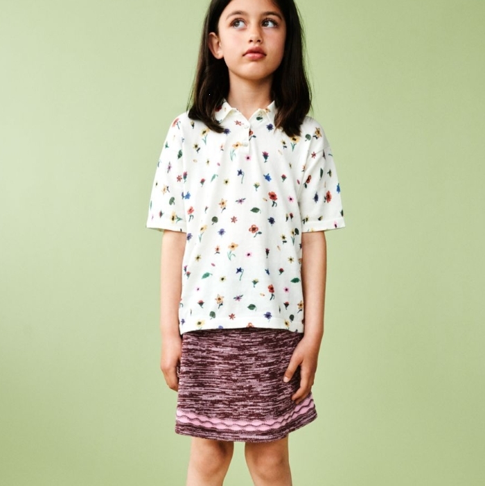 FUB 滾邊A字裙 Skirt - candy/maroon melange