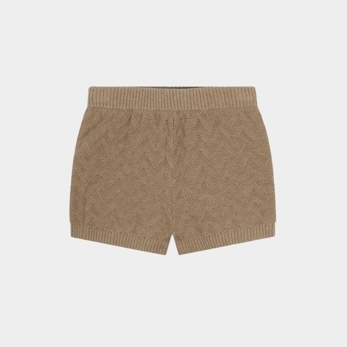FUB 鋸齒紋路短褲 Zigzag Shorts - camel melange