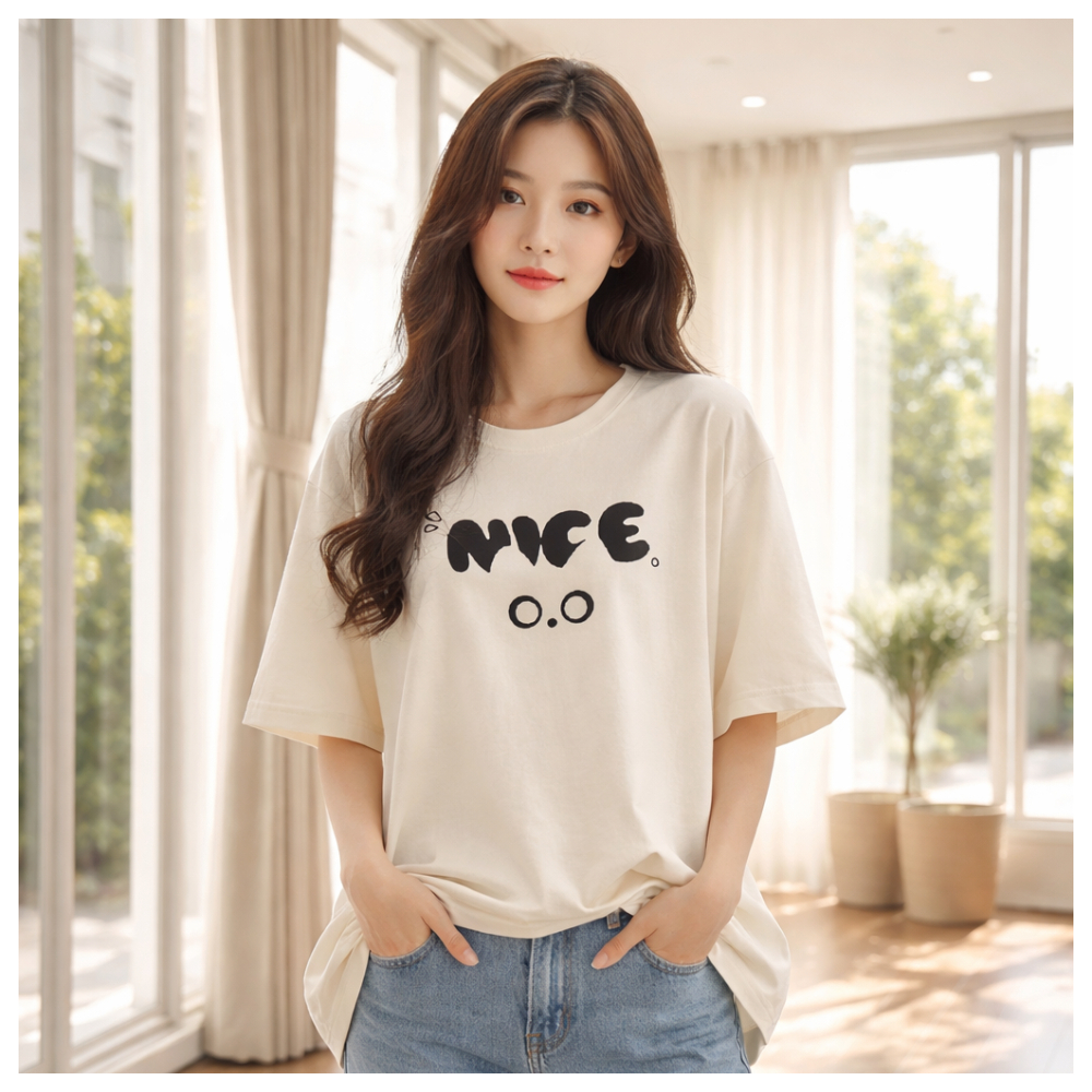 【ASister 小姊姊】AS0305#純棉上衣☆*NICE貓*中長版短袖T恤(10色 S-3XL)