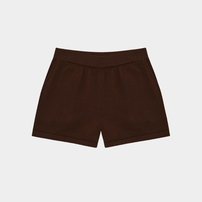 FUB 素色針織短褲 Shorts - maroon
