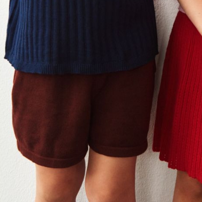 FUB 素色針織短褲 Shorts - maroon