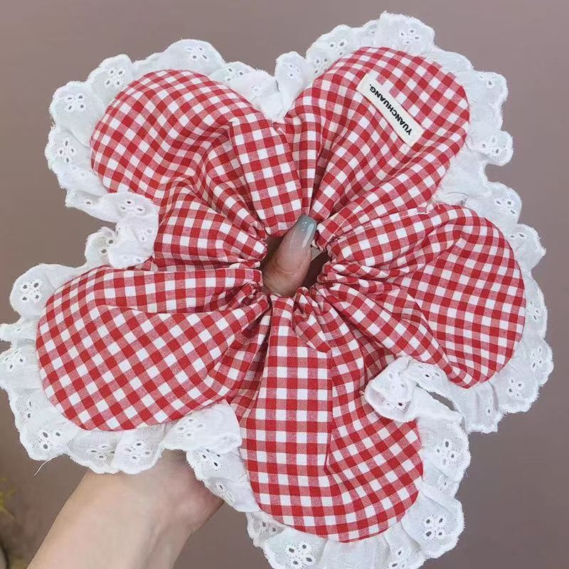 [2 FOR RM10] Puffy Floral Gingham Scrunchie
