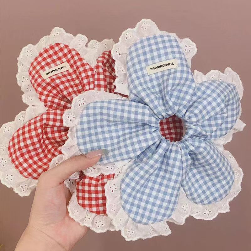 [2 FOR RM10] Puffy Floral Gingham Scrunchie