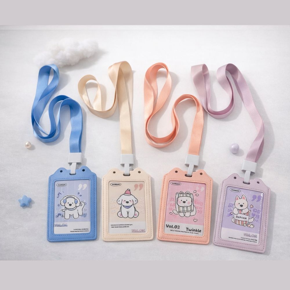 貓耳證件套掛繩｜證件套 證件卡套 識別證套 卡套掛繩 工作證套 學生證件套 卡片套【輕鬆購五金百貨】