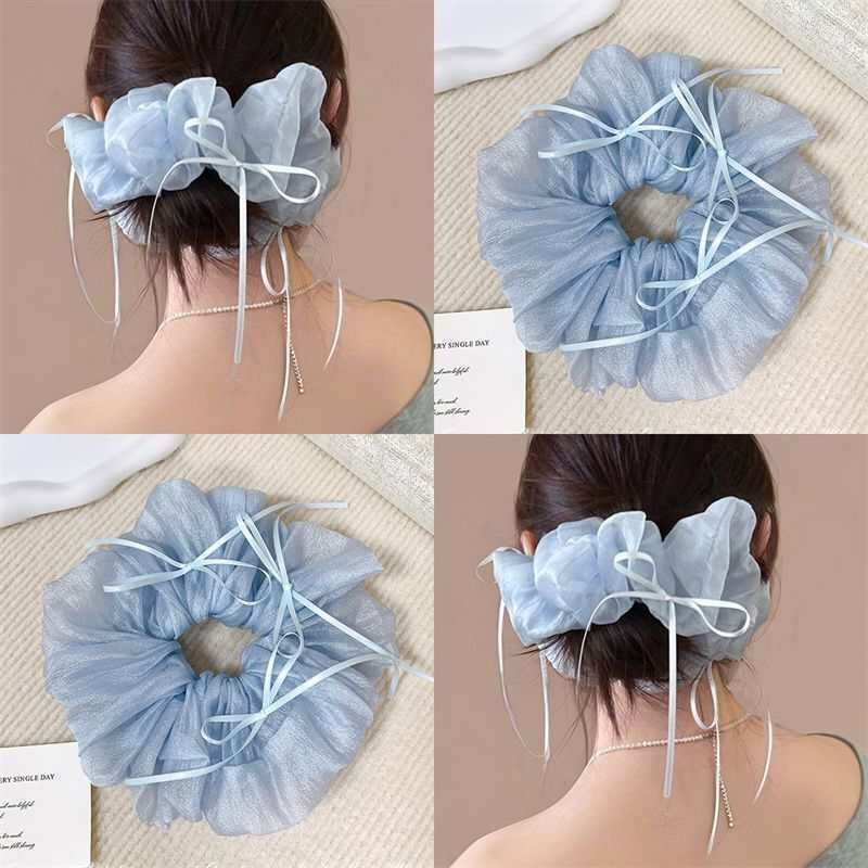 [3 FOR RM10] Blue Mini Bow Hair Scrunchie
