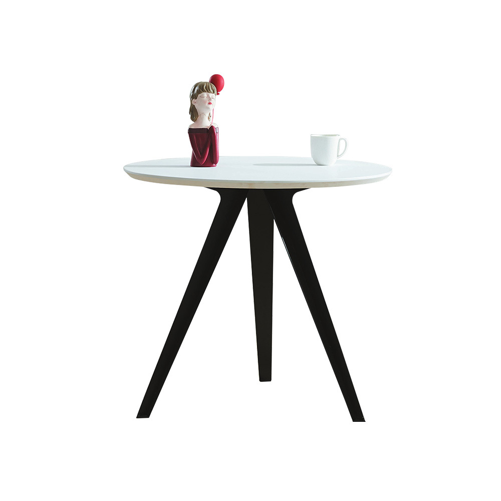 柏蒂家居-加弗工業風2.7尺白色圓形小餐桌/洽談桌/休閒桌