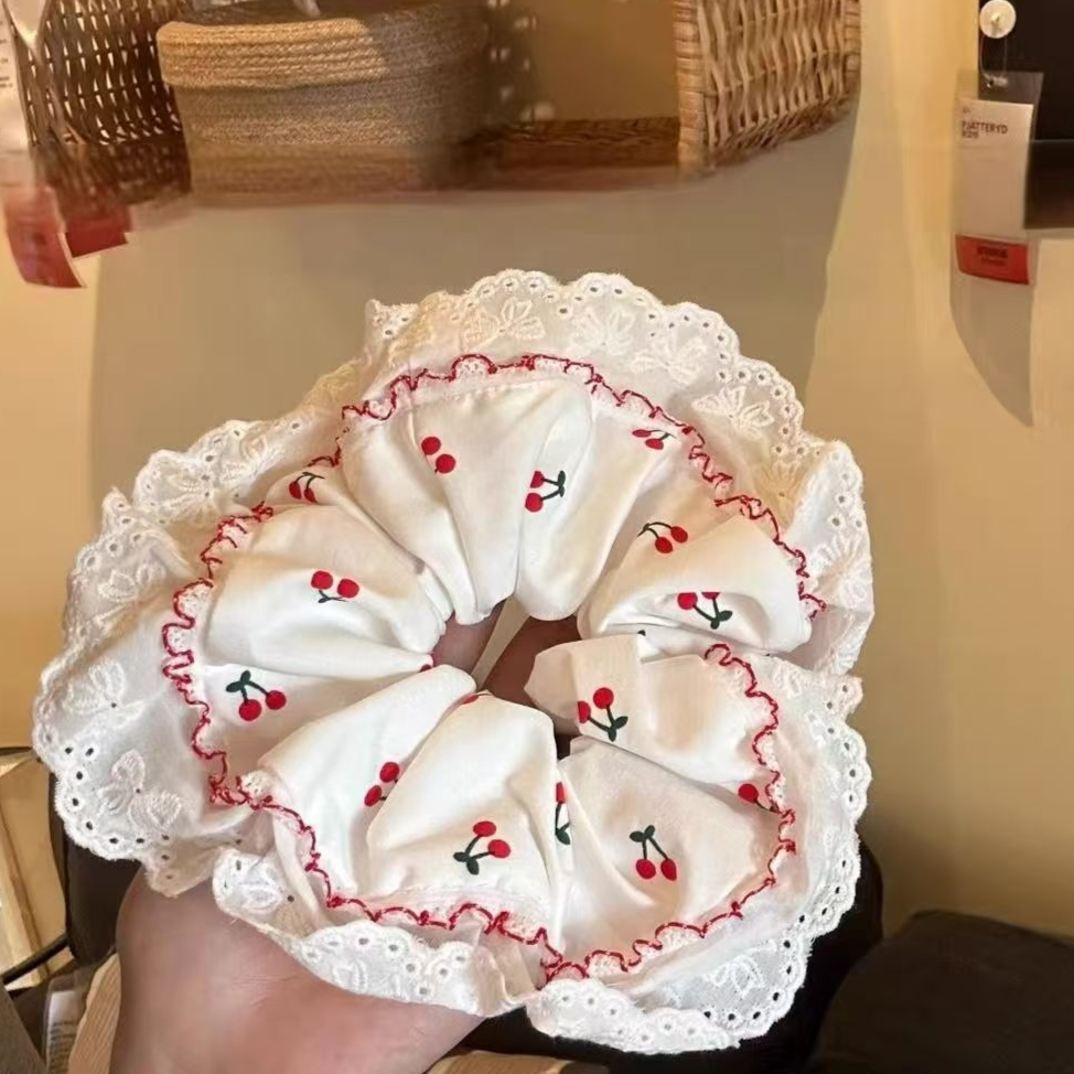 [2 FOR RM10] Lace Cherry Scrunchies