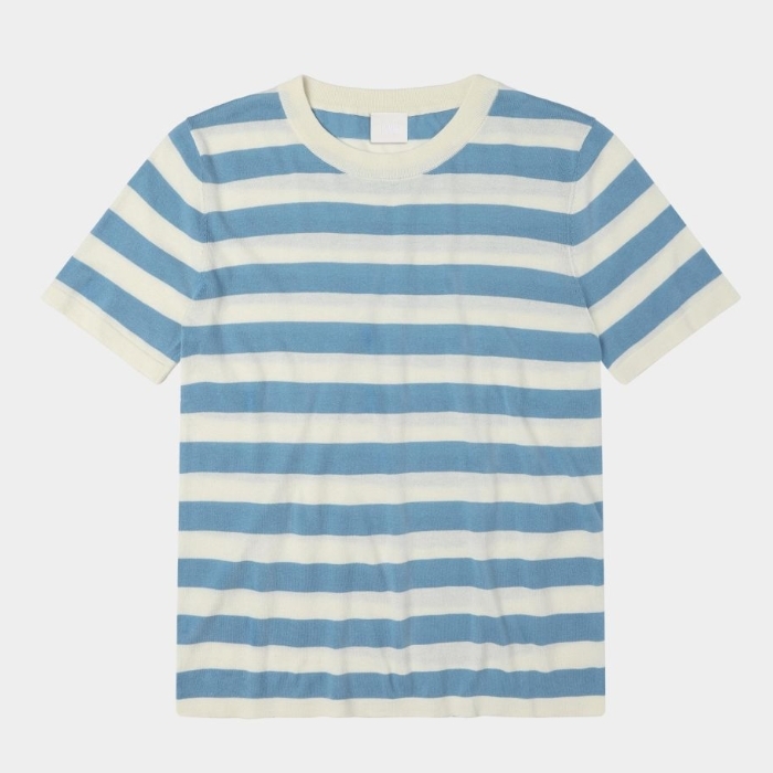 FUB 百搭輕薄條紋上衣(大人款) Classic Tee - ecru/sea