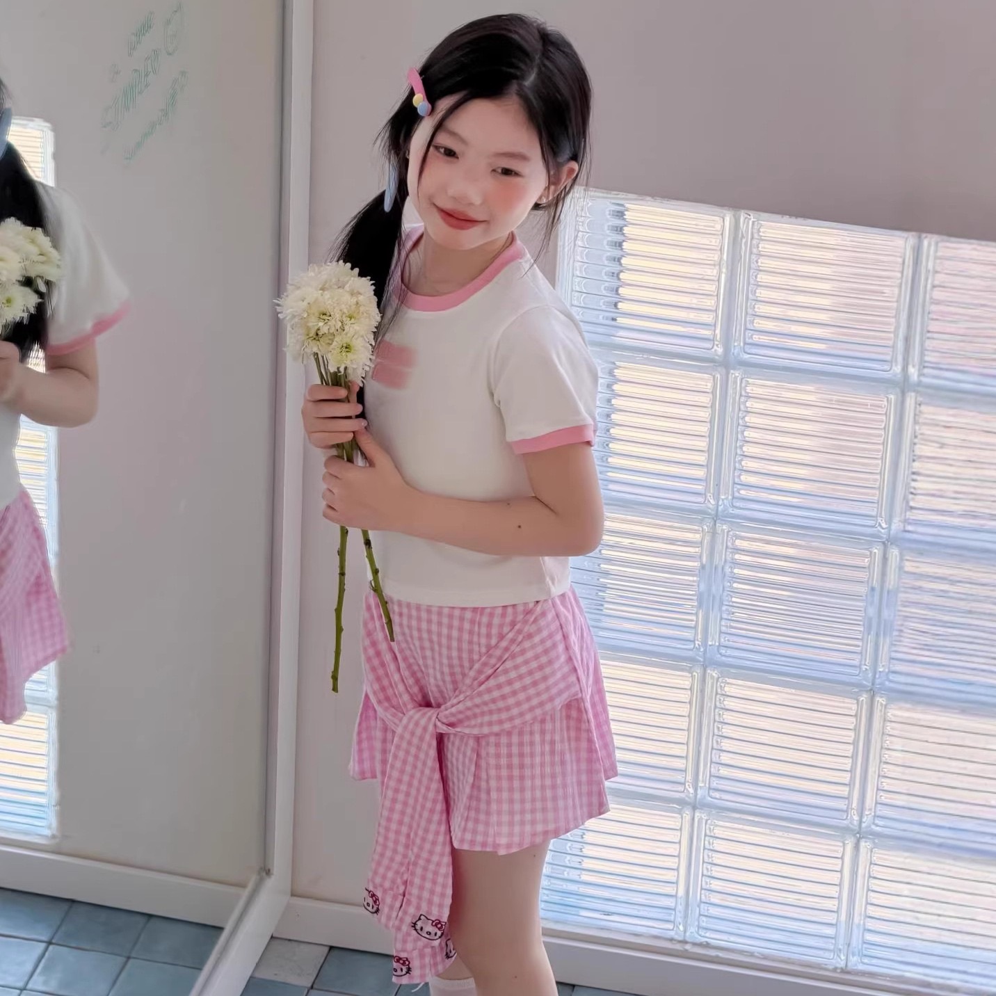 兩色合身miu感上衣