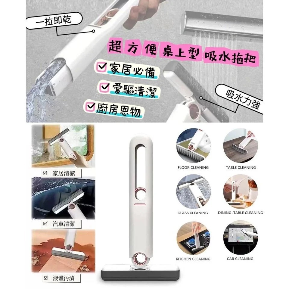 迷你一拉乾水拖把刮 (H3 KA783)