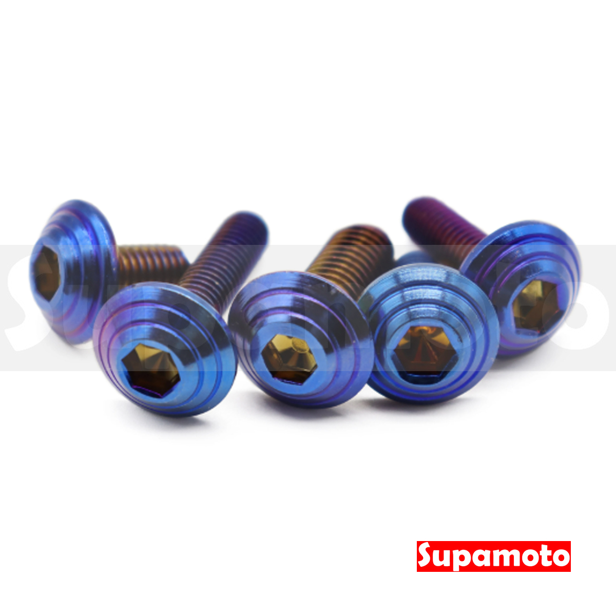 -Supamoto 彩鈦 碟盤 螺絲 M8x20mm 白鐵 不鏽鋼 內六角 飛碟頭 M8L20 鈦合金 燒鈦