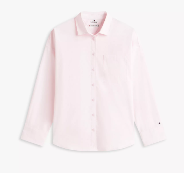 [S] TOMMY HILFIGER LIGHT PINK RELAXED FIT COTTON SHIR, XW06075-650 (STH1589)