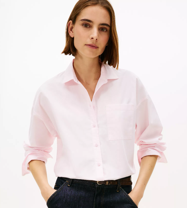 [S] TOMMY HILFIGER LIGHT PINK RELAXED FIT COTTON SHIR, XW06075-650 (STH1589)