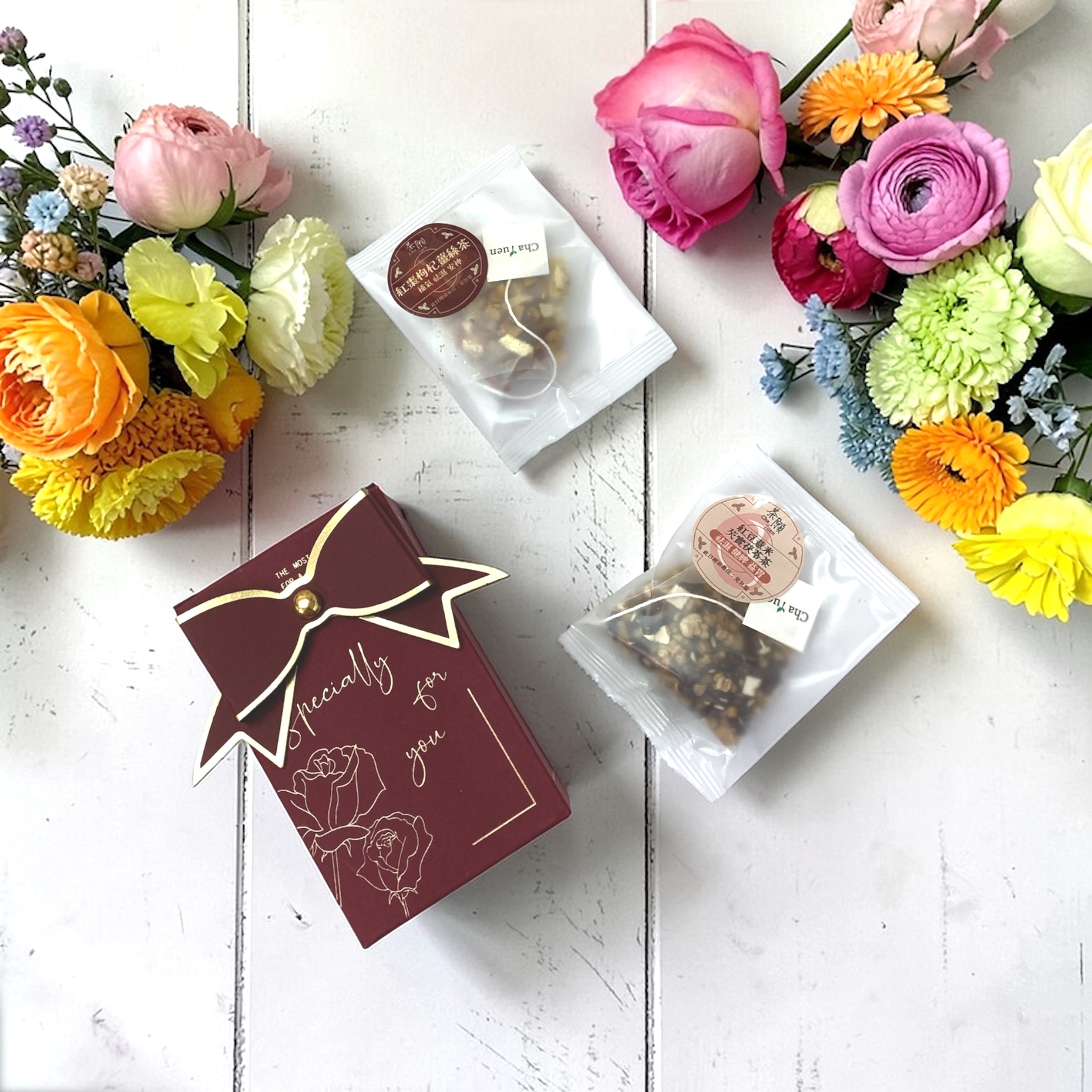 婚宴回禮 禮盒002 + 2包自選茶包 (15種口味可選)