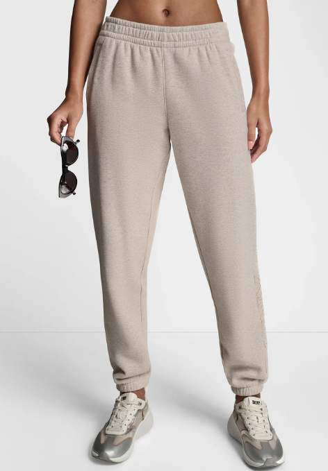 [S] DKNY CORTADO HEATHER RAISED EMBROIDERY OUTLINE RHINESTONE LOGO JOGGER, DP5P3736-9C6 (SD1690)