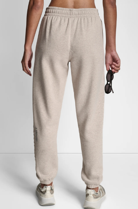 [S] DKNY CORTADO HEATHER RAISED EMBROIDERY OUTLINE RHINESTONE LOGO JOGGER, DP5P3736-9C6 (SD1690)