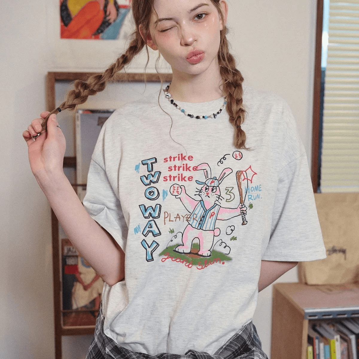 CPGN STUDIO｜Home Run Bunny T-shirt [2 colors]