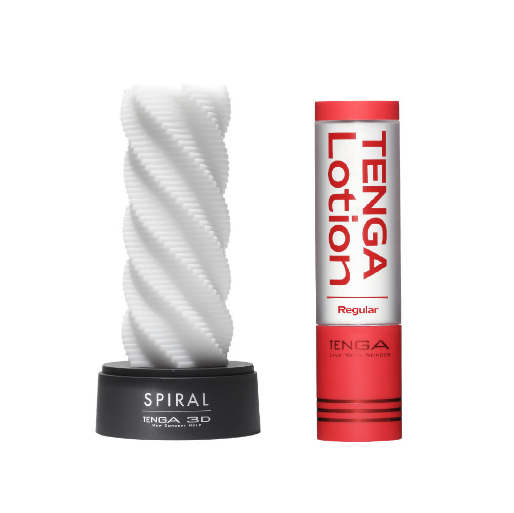 【官網限定】3D 幾何杯 [SPIRAL/螺旋梯] + TENGA LOTION套組