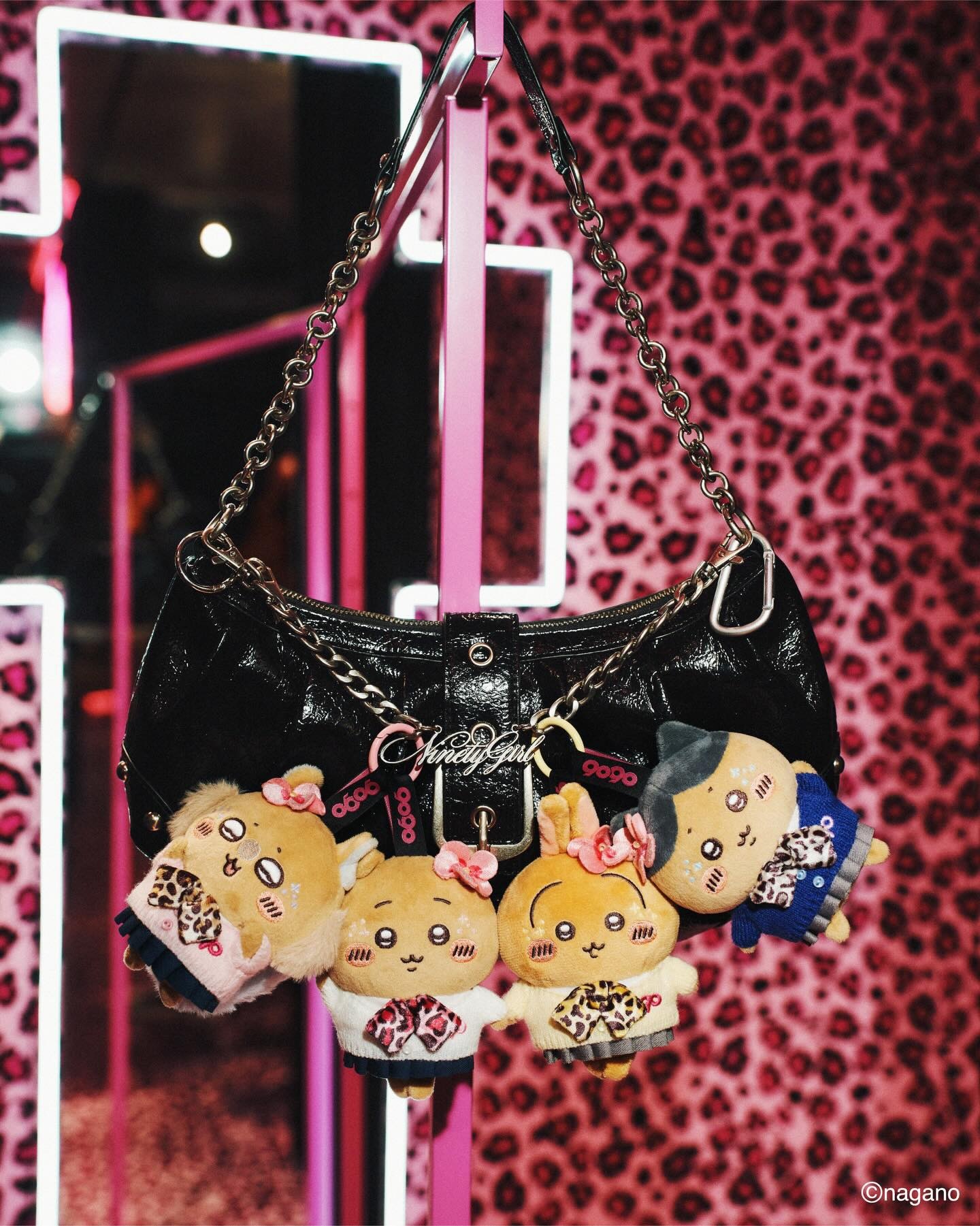 9090 girl x 吉伊卡哇 毛絨吊飾 小麥色辣妹 澀谷109娕妹