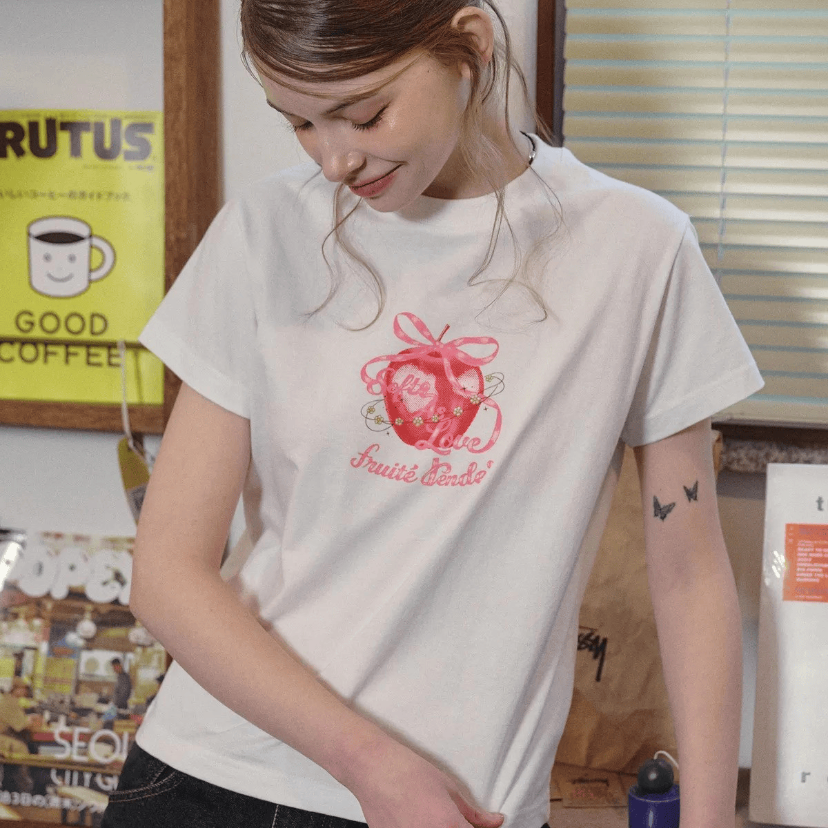 CPGN STUDIO｜Apple Love Crop T-Shirt [2 colors]