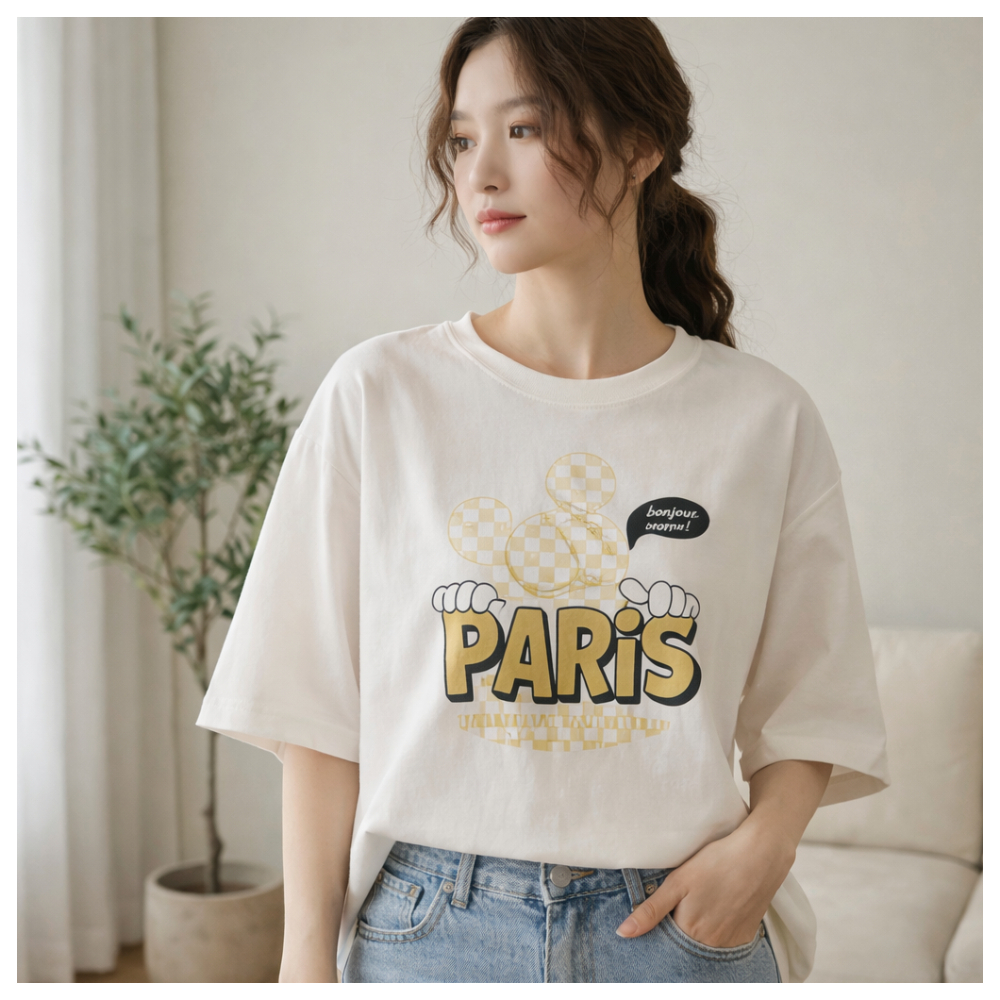 【ASister 小姊姊】AS0202#純棉上衣☆*巴黎micky*中長版短袖T恤(9色 尺寸S-3XL)