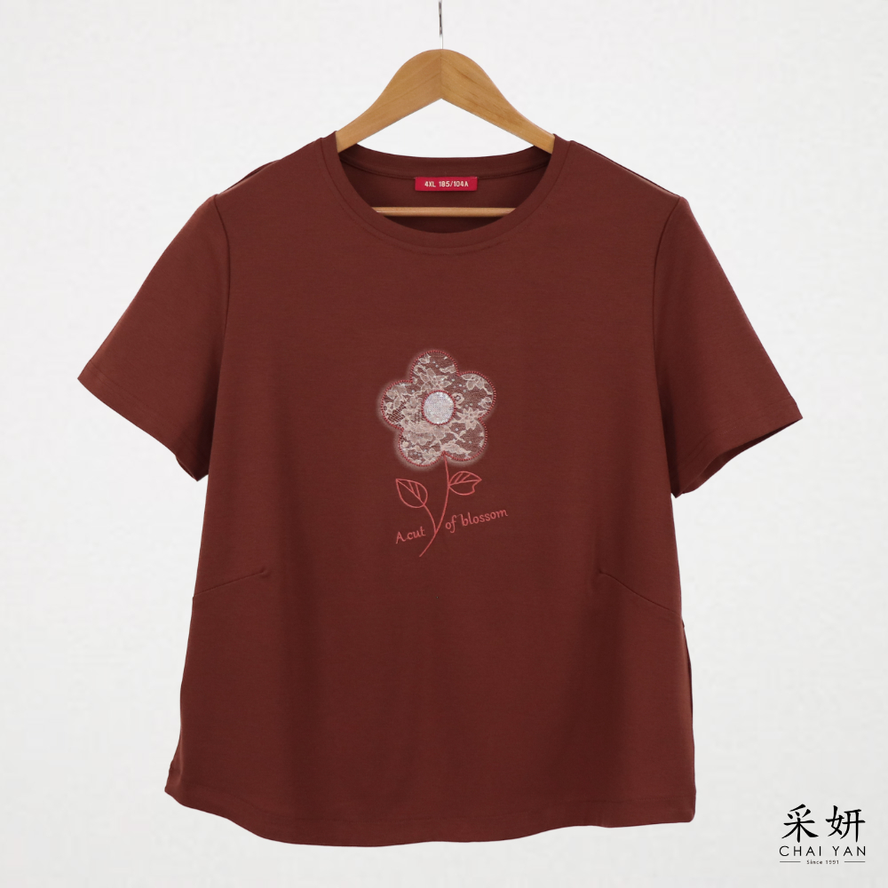 自然系水鑽亮片短袖上衣