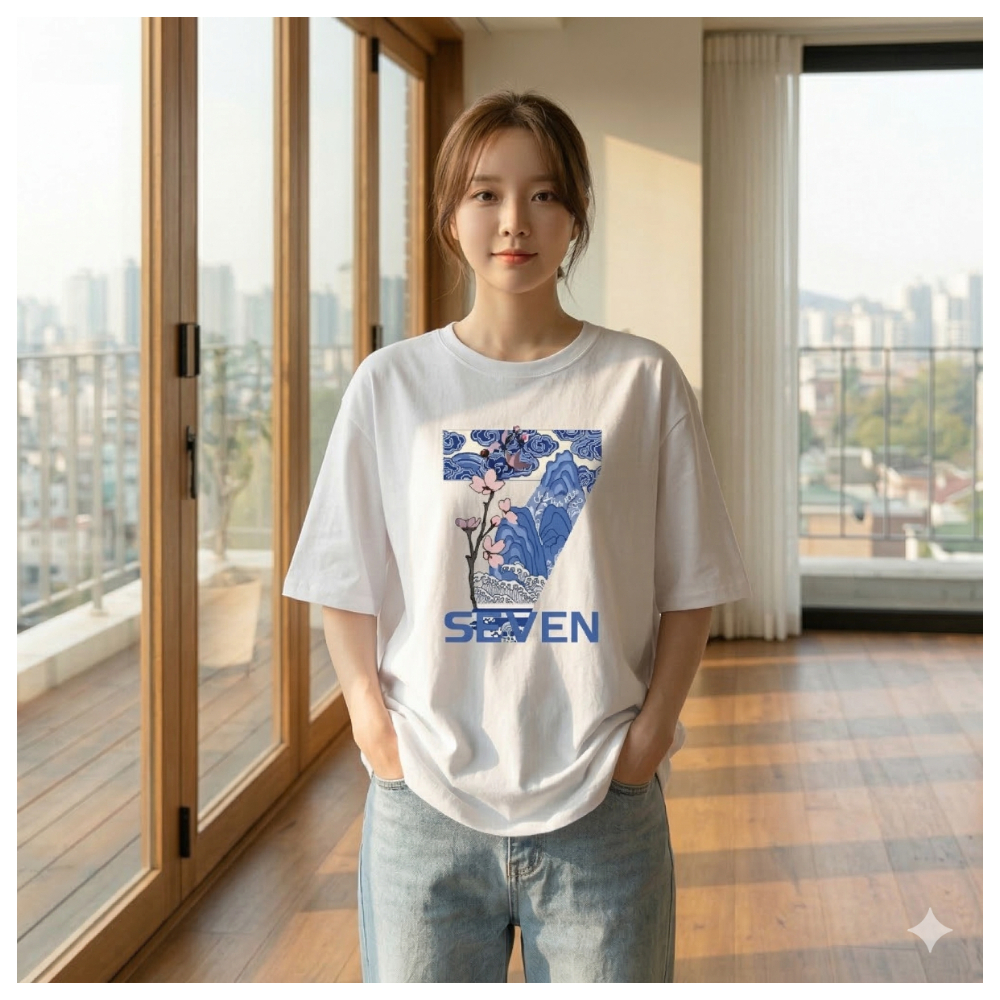 【ASister 小姊姊】AS0390#純棉上衣☆*7水墨畫*中長版短袖T恤(10色 S-3XL)