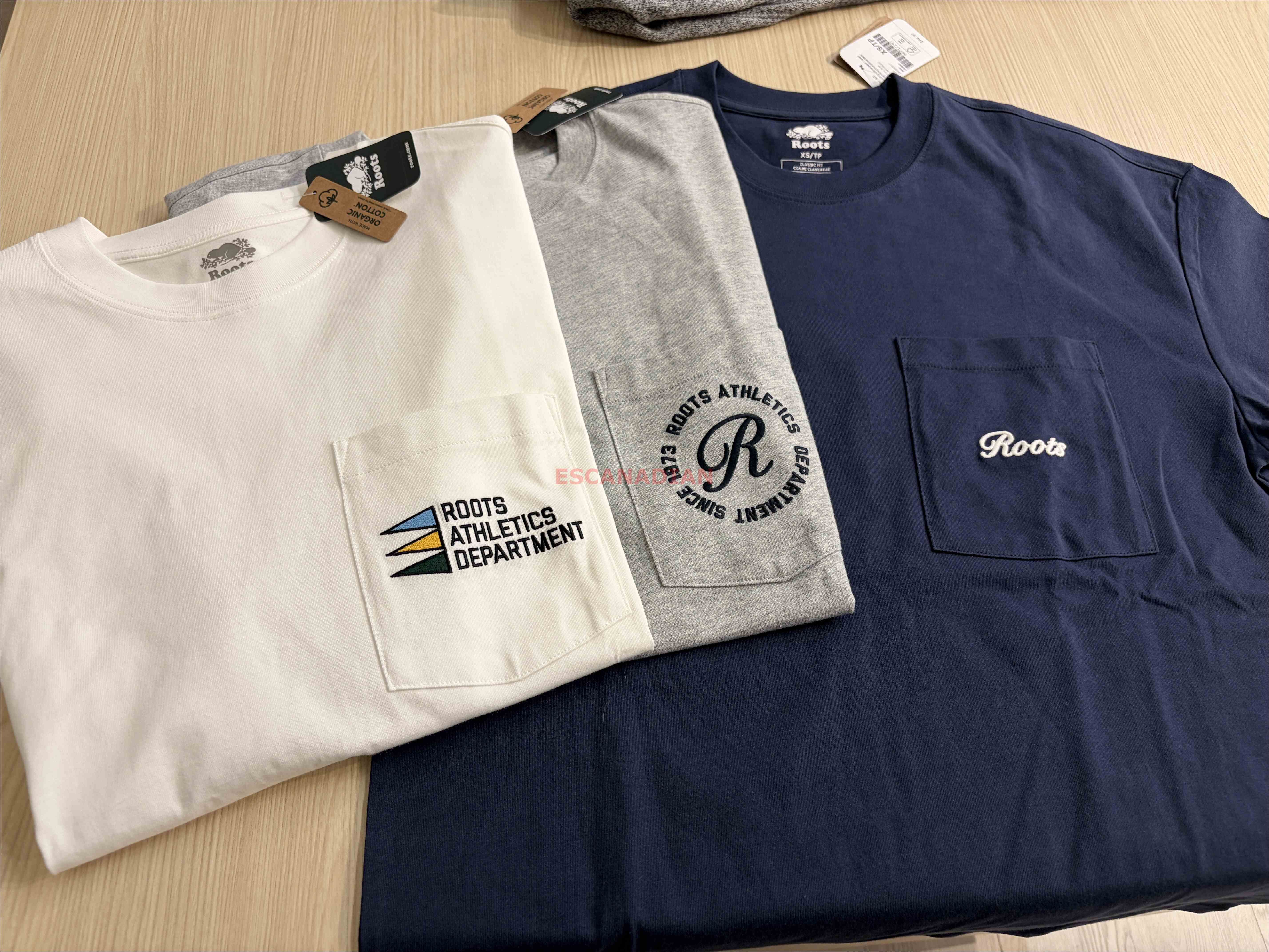 ROOTS 男大人 運動系列 Athletics 刺繡小口袋 小厚磅 短TEE (3色)