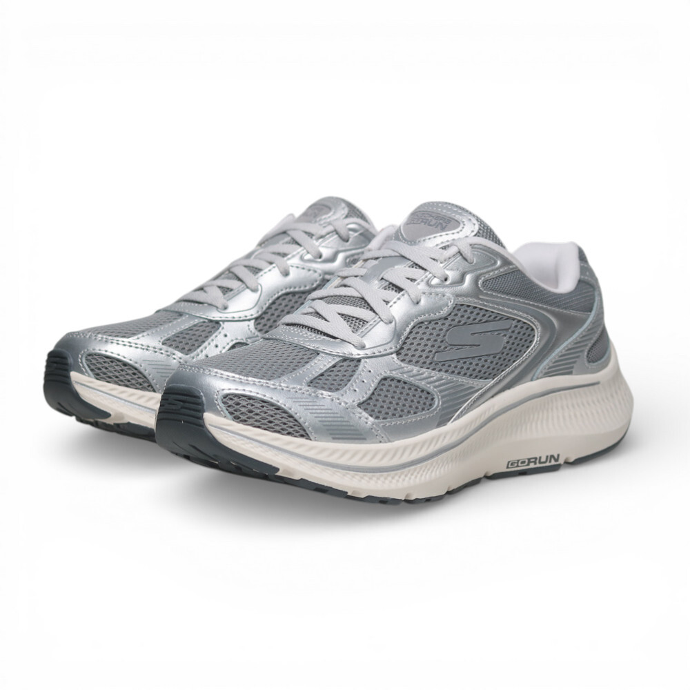 SKECHERS 慢跑鞋 GO RUN CONSISTENT 2.0 灰銀 寬楦 女 128633WGYSL