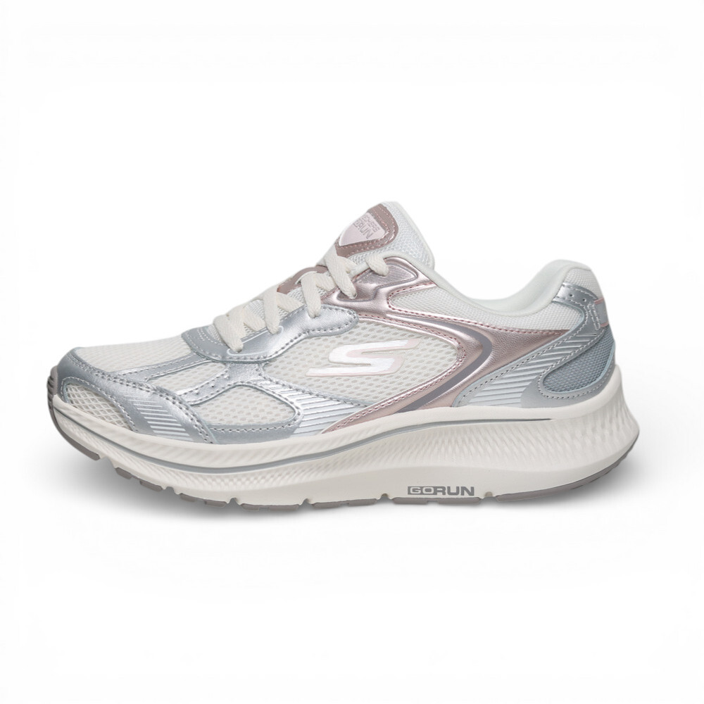 SKECHERS 慢跑鞋 GO RUN CONSISTENT 2.0 白 玫瑰銀 寬楦 女 128633WOFWT