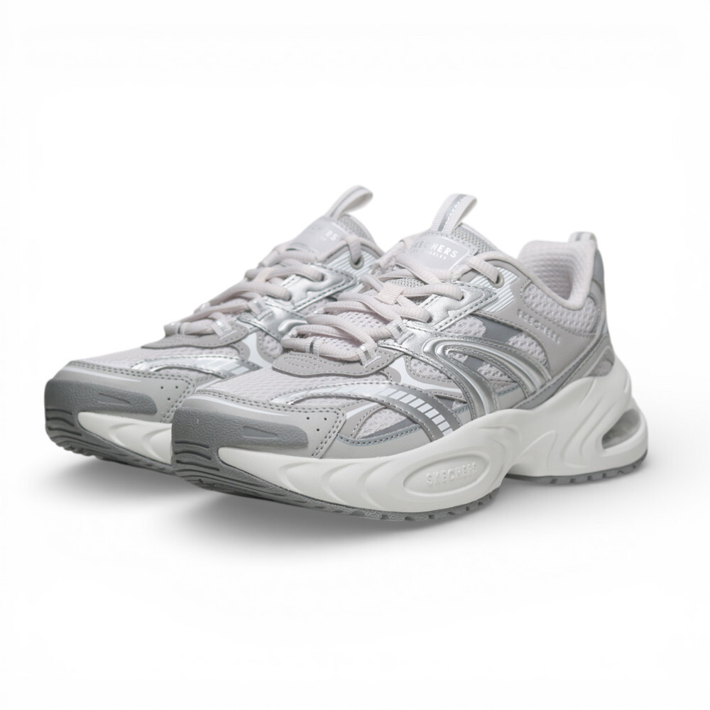 SKECHERS 休閒鞋 UNO RYZE 白灰銀 記憶鞋墊 老爹鞋 女 177606LTGY