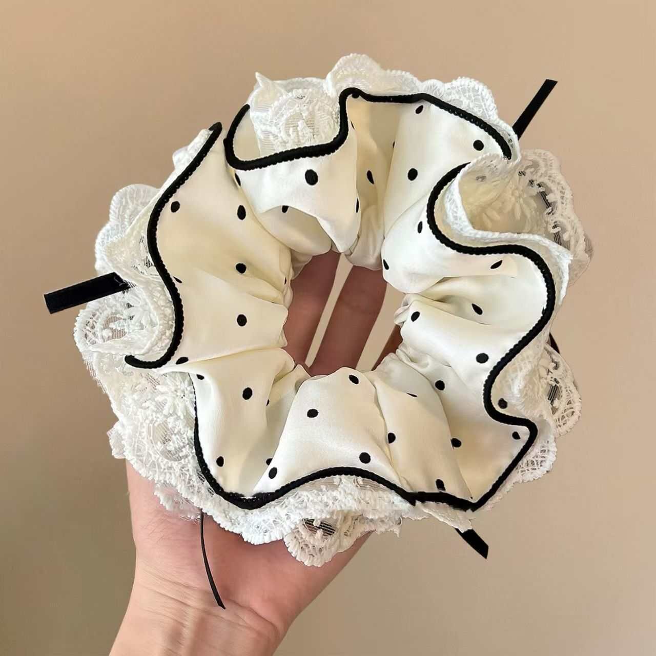 [2 FOR RM10] Lace Polka Dot Scrunchie