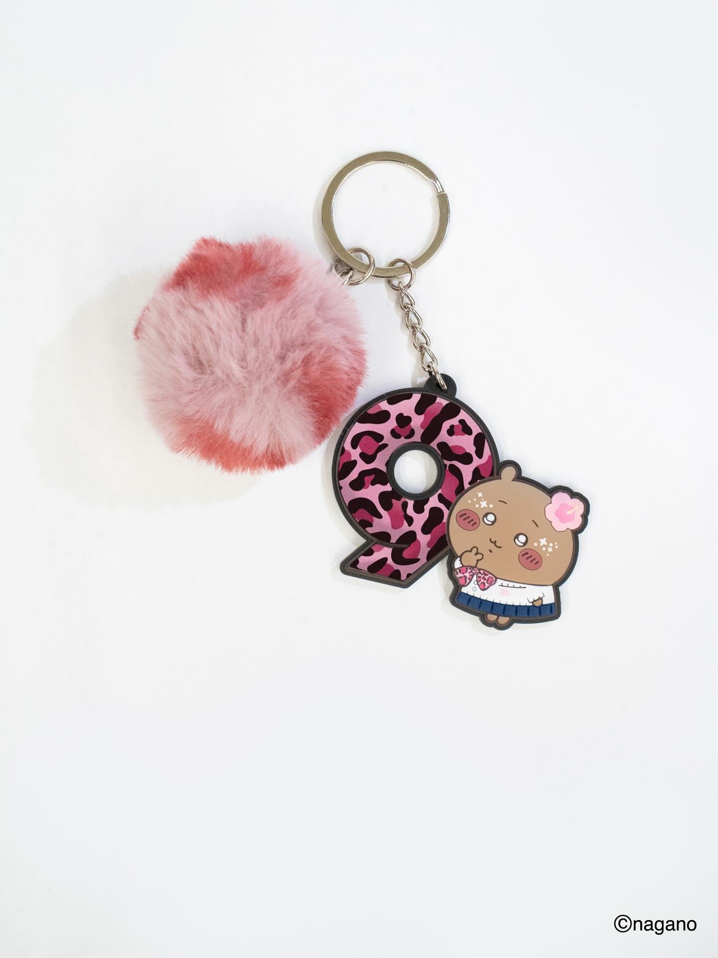 9090 girl x 吉伊卡哇  90 Logo Rubber 毛球鑰匙圈