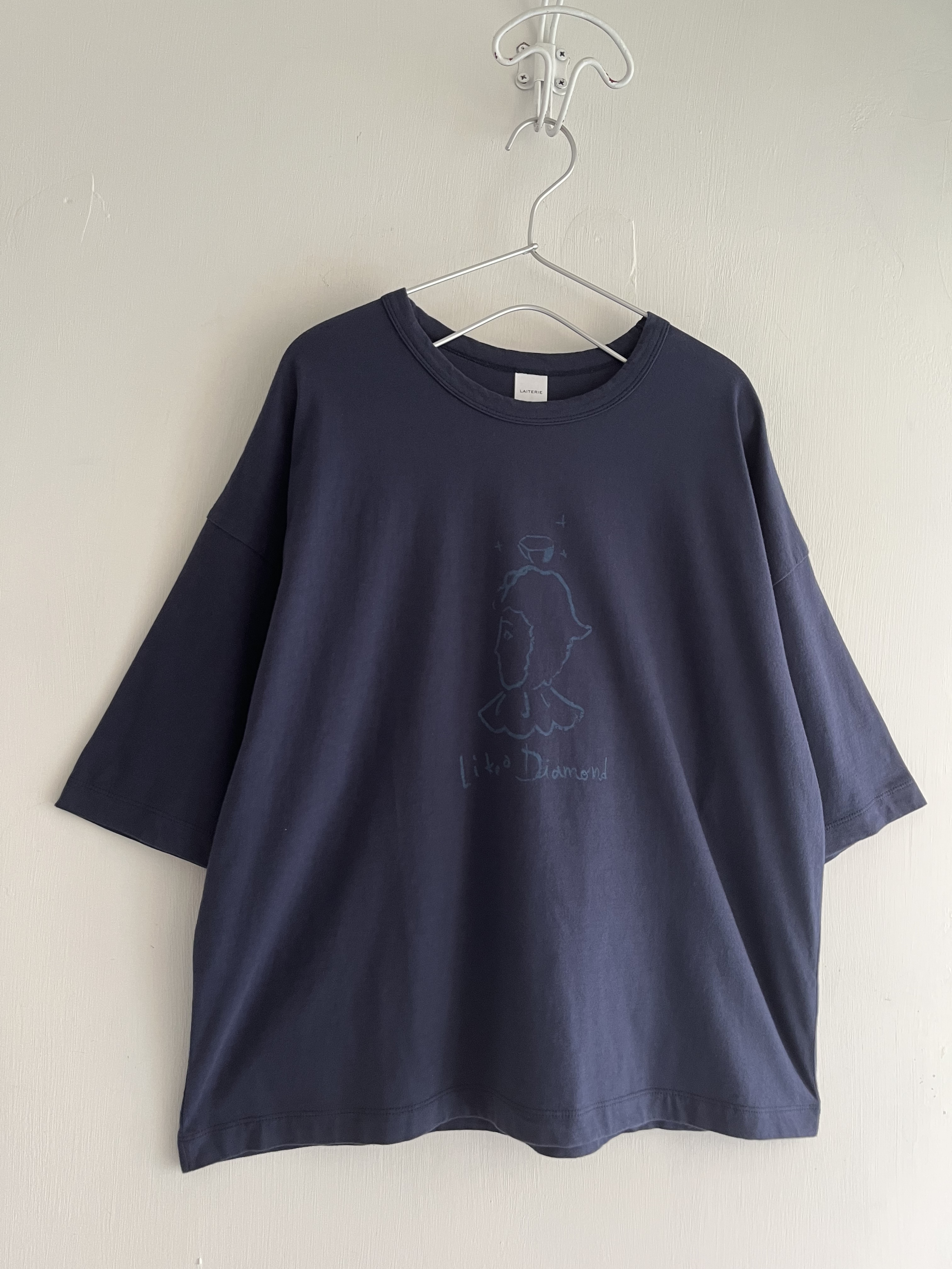 日本製LAITERIE藍色圓領tee