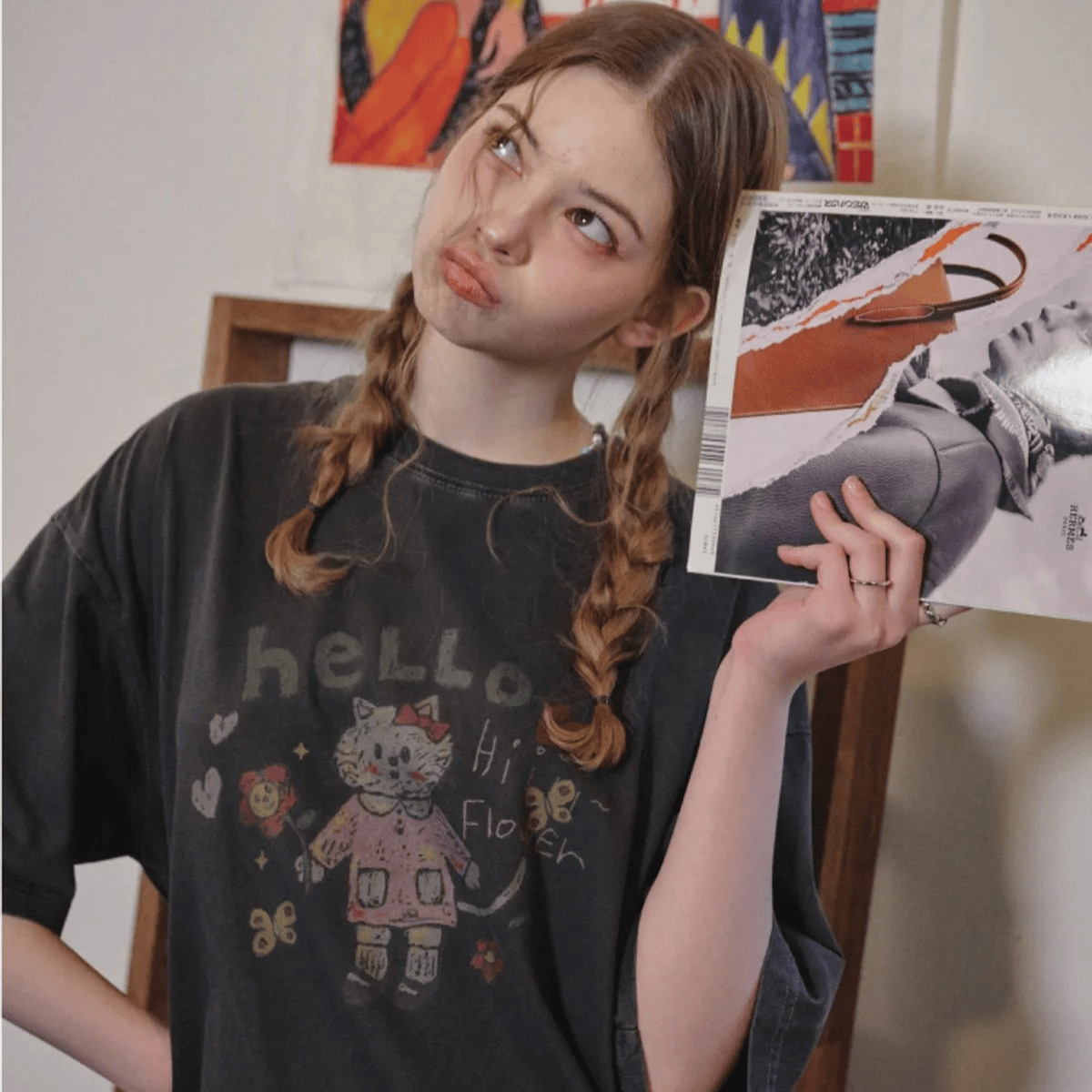 CPGN STUDIO｜HELLO FLOWER Pigment T-Shirt [2 colors]