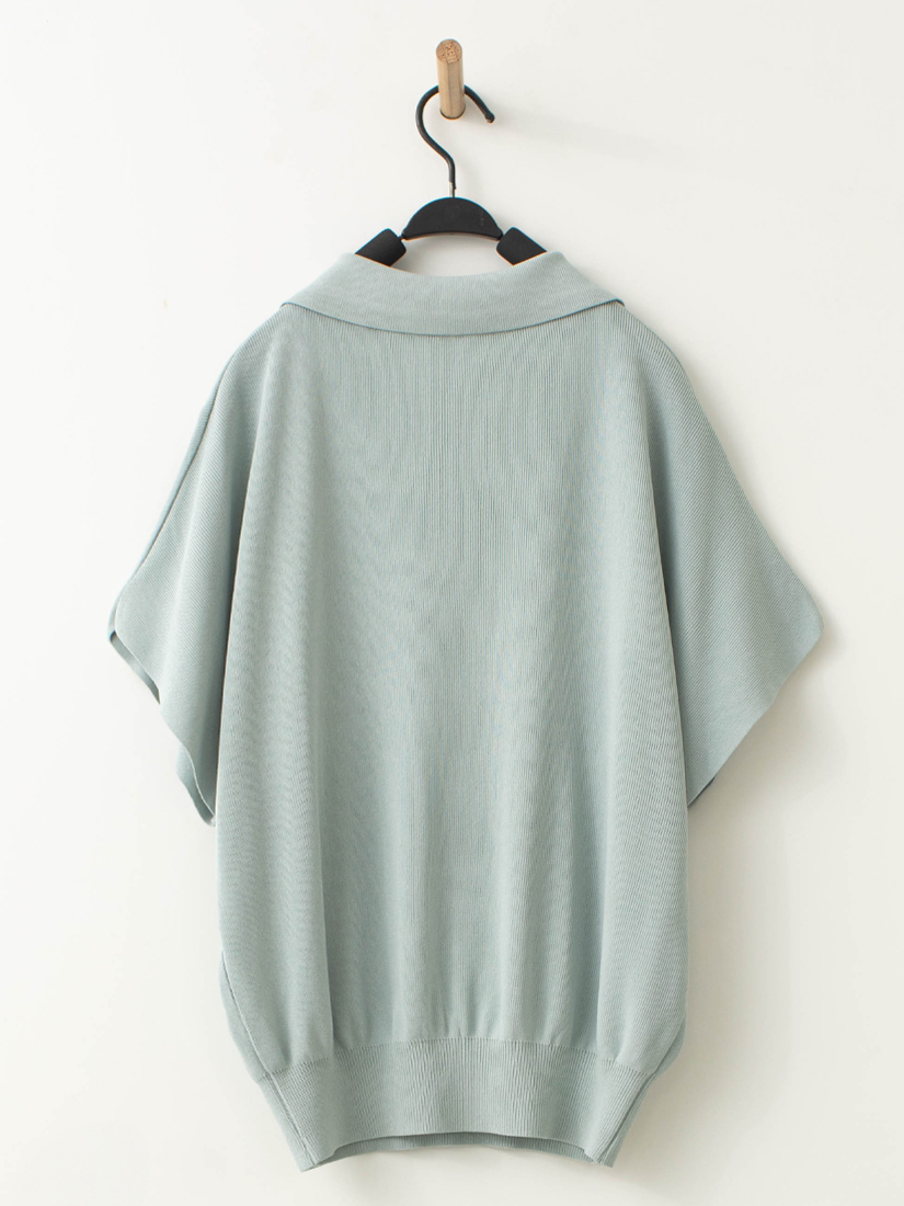 氣質領片針織短袖上衣