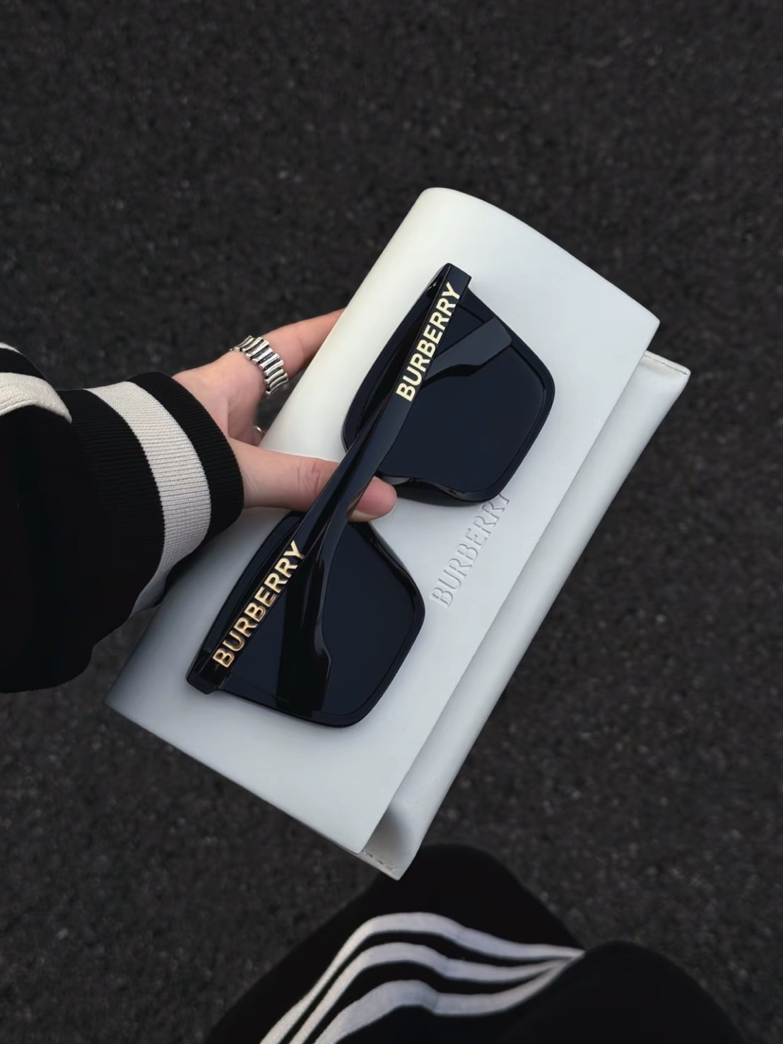 BURBERRY 金標大框 方框 墨鏡