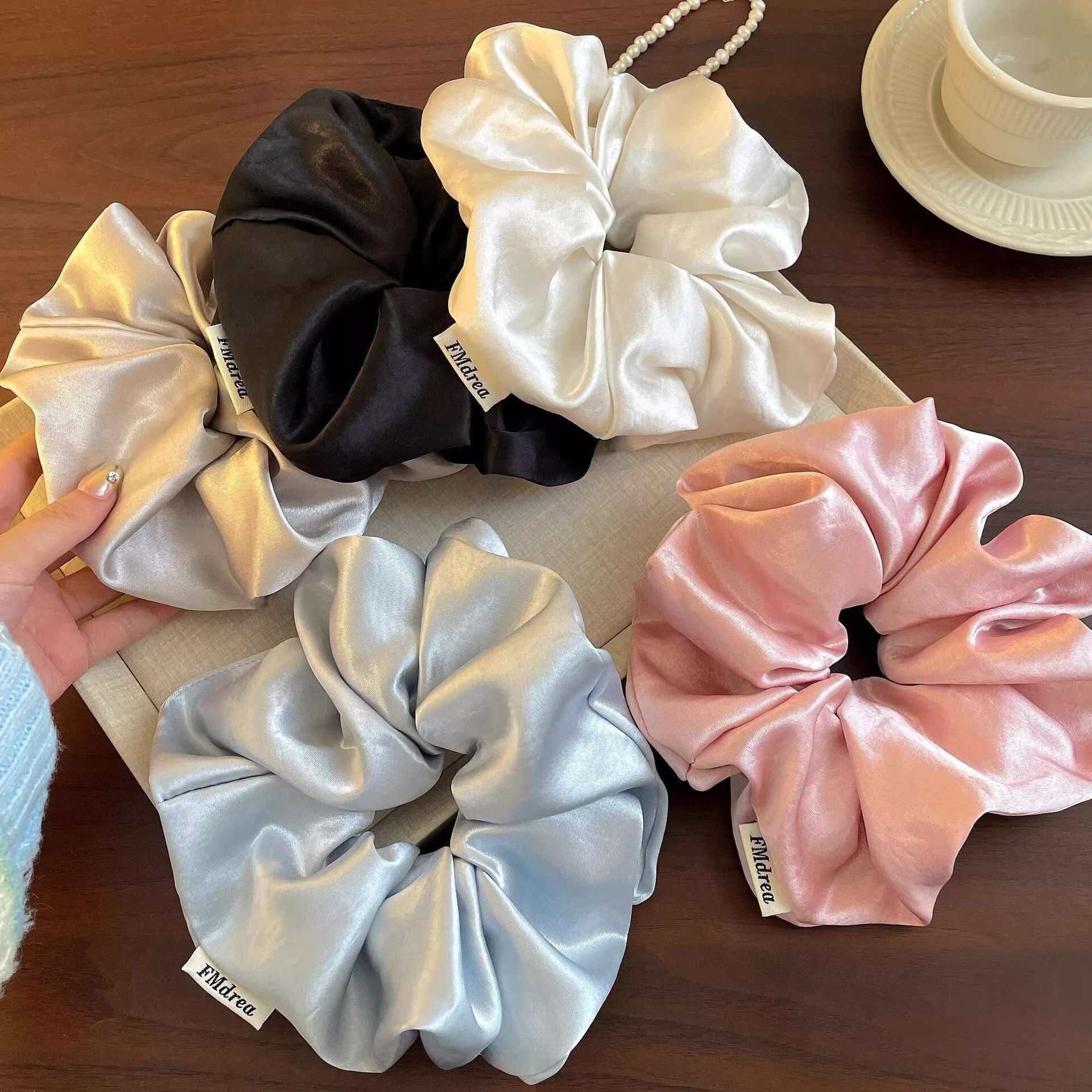 [3 FOR RM10] Cream Satin Scrunchies