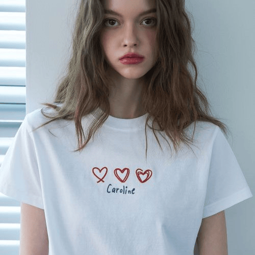 CPGN STUDIO｜Caroline Chain Embroidered Crop T-Shirt [2 colors]