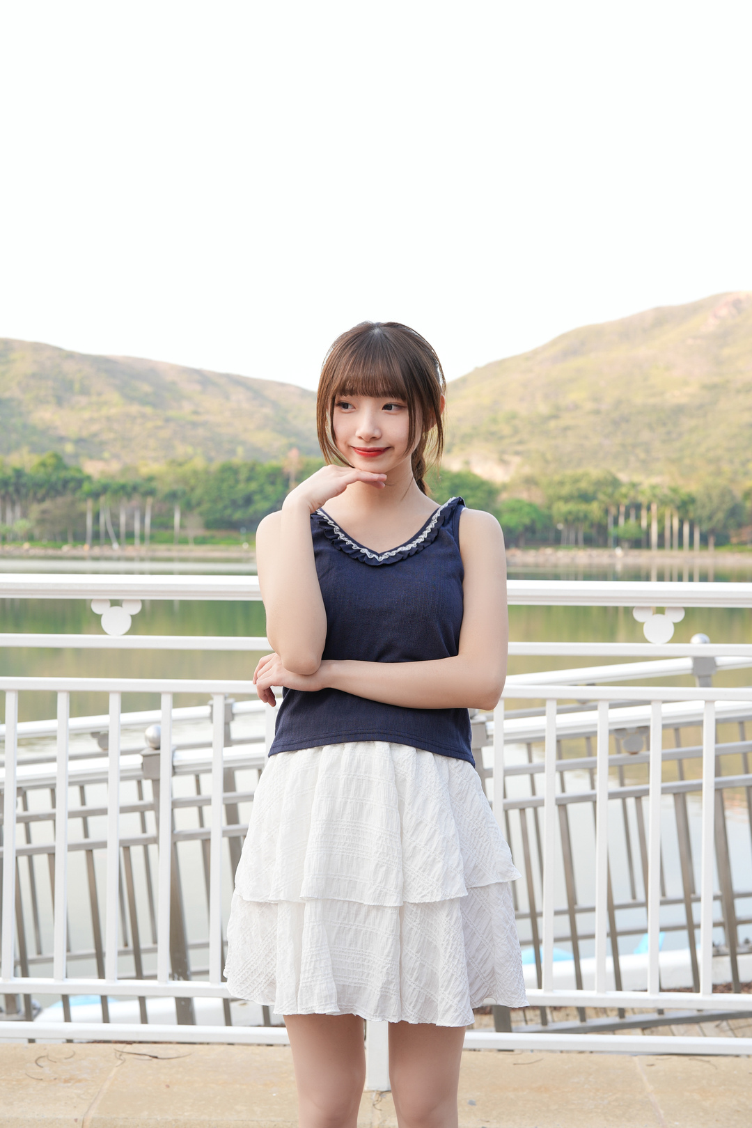 Lace皺褶領2-way背心 · 3色入