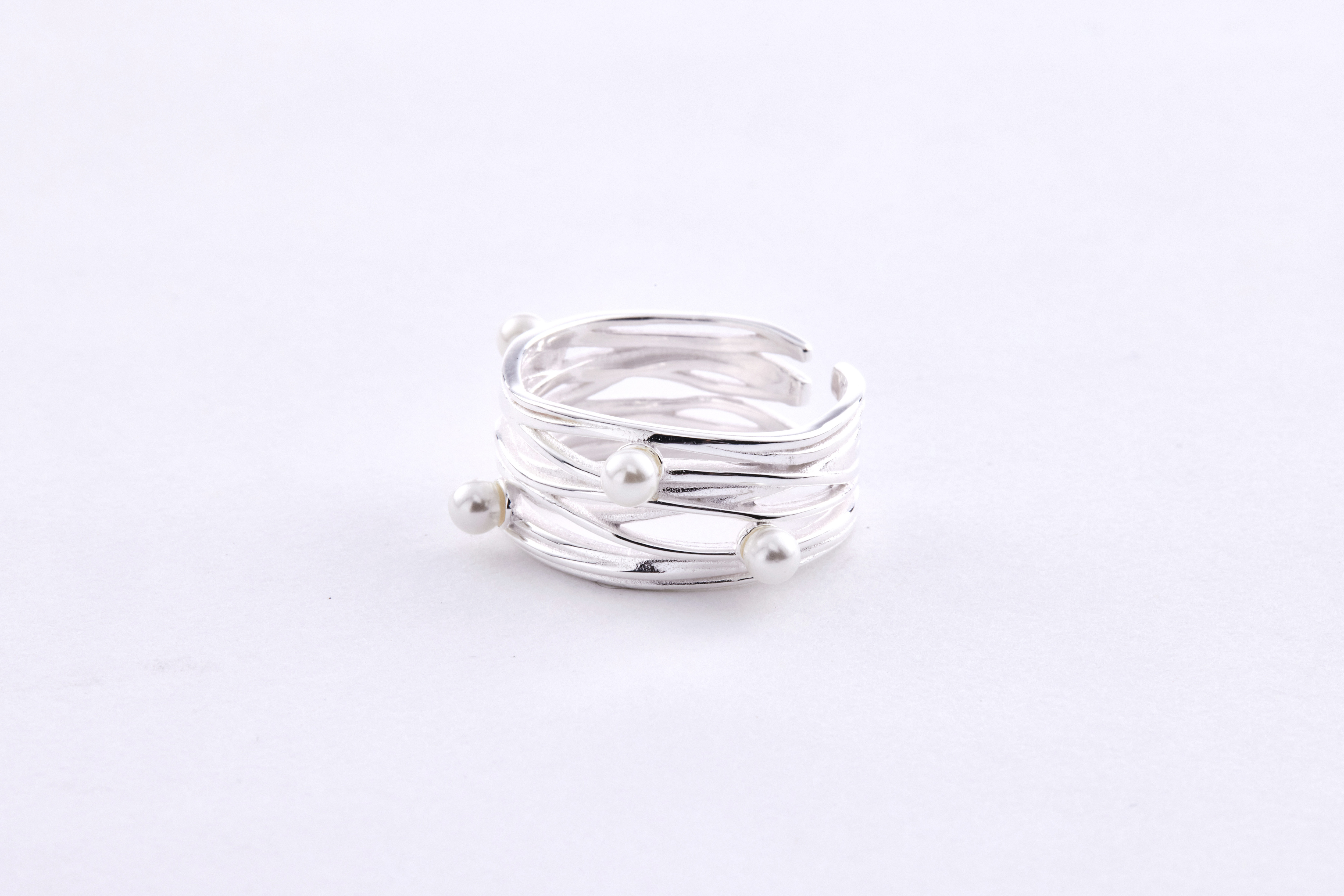 R1168 | 純銀纏繞珍珠戒指