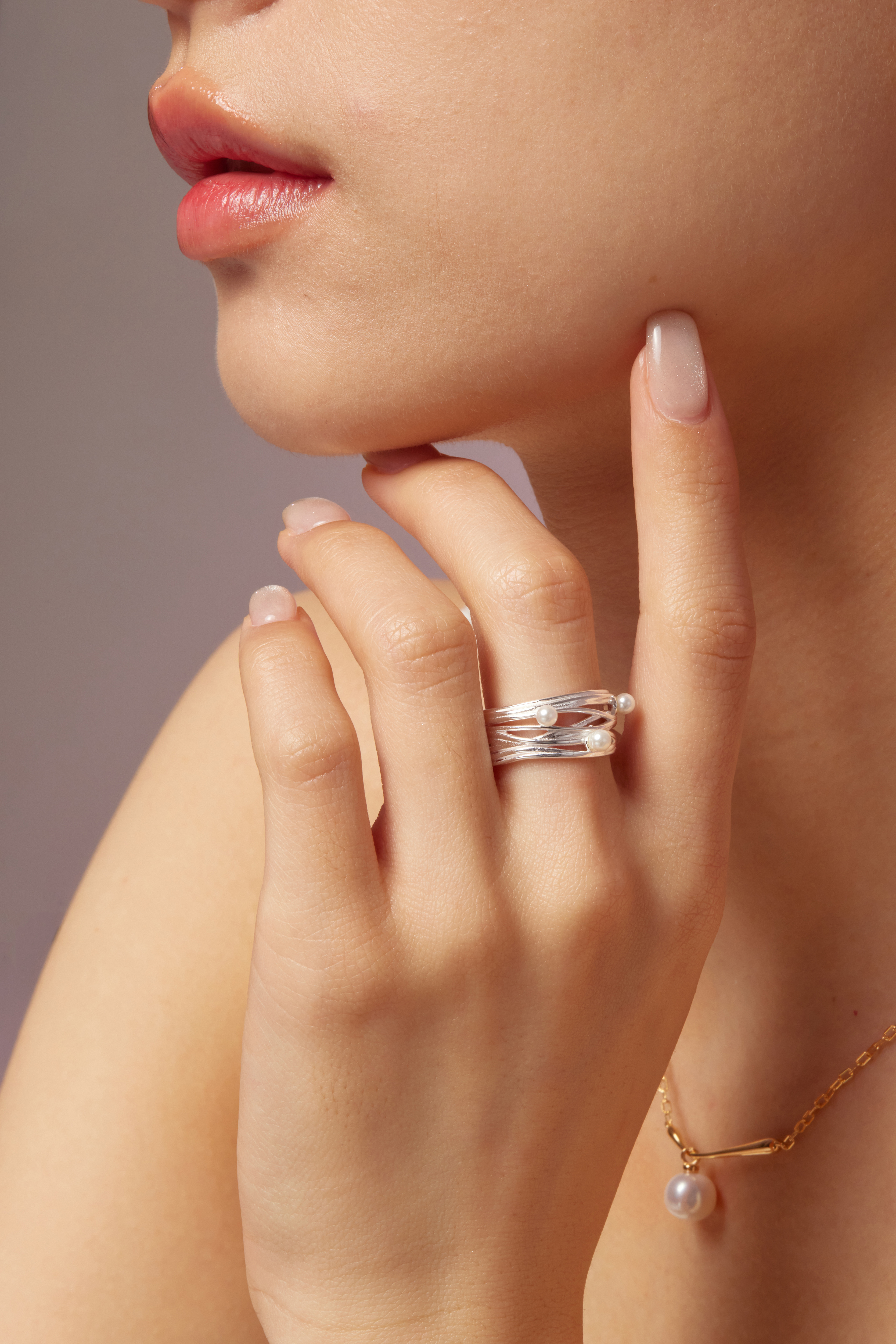 R1168 | 純銀纏繞珍珠戒指