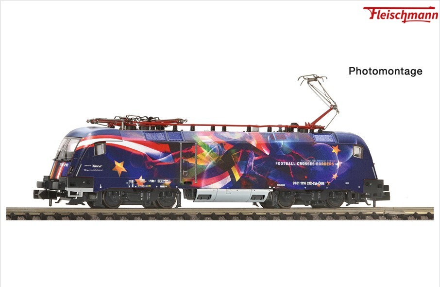 Fleischmann 7570070 N規 奧地利聯邦鐵路 (ÖBB) 1116 212 號電力機車“足球團結歐洲”，第六時代，帶有音效