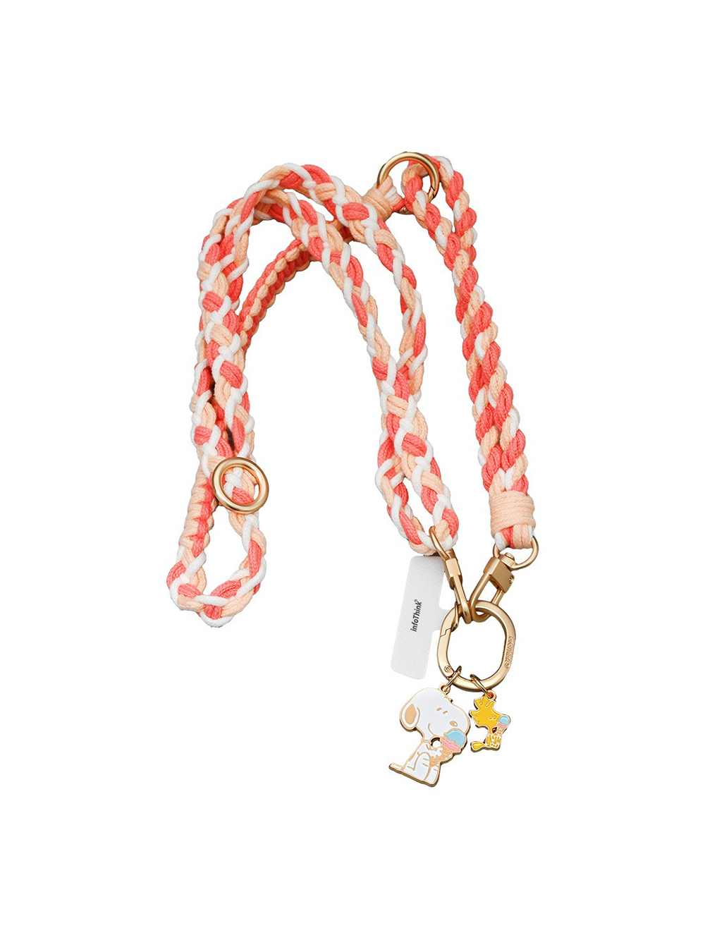 infoThink ｜史努比系列手機編織頸掛繩-冰淇淋【infoThink 官方授權經銷】